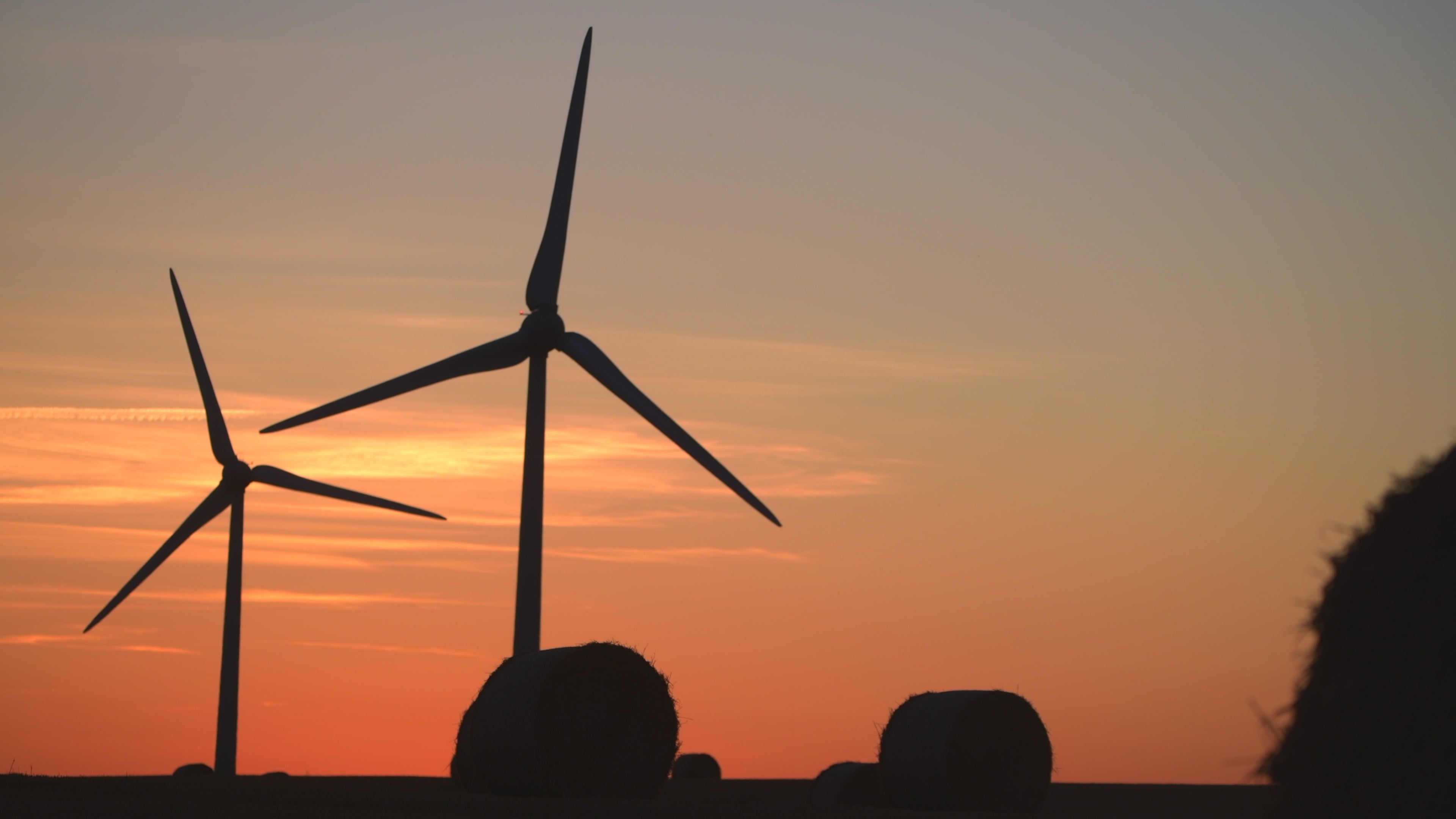 Wind turbines at sunset - Life is Love